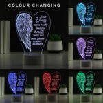 Personalised 'Your Wings Were Ready' Angel Wings Design Memorial Colour Changing LED Light - Image 2