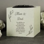 Personalised Any Message Botanical Design Memorial Resin Garden/Graveside Vase