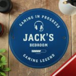Personalised Gaming Headphones Design Plastic Blue Plaque