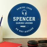 Personalised Gaming Headphones Design Plastic Blue Plaque - Image 3