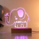 Personalised Children's Elephant Design Wooden Based LED Colour Changing Night Light - Image 8