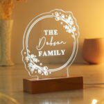 Personalised Any Message Floral Design Wooden Based LED Colour Changing Light - Image 10