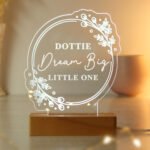 Personalised Any Message Floral Design Wooden Based LED Colour Changing Light - Image 3