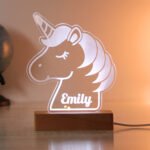 Personalised Children's Unicorn Design Wooden Based LED Colour Changing Night Light - Image 8