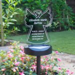 Personalised Angel Shaped Memorial Outdoor LED Colour Changing Solar Light - Image 11