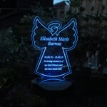 Personalised Angel Shaped Memorial Outdoor LED Colour Changing Solar Light - Image 3