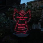 Personalised Angel Shaped Memorial Outdoor LED Colour Changing Solar Light - Image 6