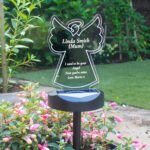 Personalised Angel Shaped Memorial Outdoor LED Colour Changing Solar Light - Image 8