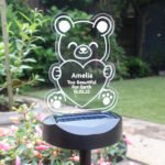 Personalised Bear Shaped Memorial Outdoor LED Colour Changing Solar Light - Image 10