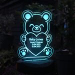Personalised Bear Shaped Memorial Outdoor LED Colour Changing Solar Light - Image 5