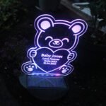 Personalised Bear Shaped Memorial Outdoor LED Colour Changing Solar Light - Image 6