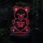 Personalised Bear Shaped Memorial Outdoor LED Colour Changing Solar Light - Image 8