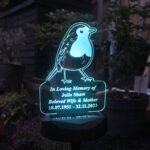 Personalised Robin Design Memorial Outdoor LED Colour Changing Solar Light - Image 4