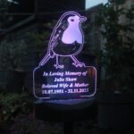 Personalised Robin Design Memorial Outdoor LED Colour Changing Solar Light - Image 6