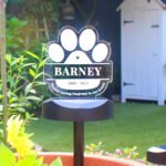 Personalised Pet Paw Print Memorial Outdoor LED Colour Changing Solar Light - Image 10