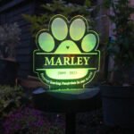 Personalised Pet Paw Print Memorial Outdoor LED Colour Changing Solar Light - Image 6