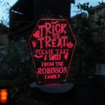 Personalised 'Trick or Treat' Halloween Outdoor LED Colour Changing Solar Light - Image 3