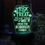 Personalised 'Trick or Treat' Halloween Outdoor LED Colour Changing Solar Light - Image 4