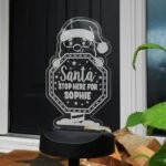 Personalised 'Santa Stop Here' Christmas Sign Outdoor LED Colour Changing Solar Light - Image 9