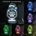 Personalised 'Santa Stop Here' Christmas Sign Outdoor LED Colour Changing Solar Light - Image 2