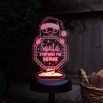 Personalised 'Santa Stop Here' Christmas Sign Outdoor LED Colour Changing Solar Light - Image 3