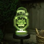 Personalised 'Santa Stop Here' Christmas Sign Outdoor LED Colour Changing Solar Light - Image 5