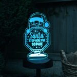 Personalised 'Santa Stop Here' Christmas Sign Outdoor LED Colour Changing Solar Light - Image 6