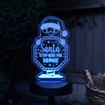 Personalised 'Santa Stop Here' Christmas Sign Outdoor LED Colour Changing Solar Light - Image 7
