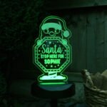 Personalised 'Santa Stop Here' Christmas Sign Outdoor LED Colour Changing Solar Light - Image 8