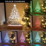 Personalised Christmas Tree Shaped Wooden Based LED Colour Changing Light - Image 2
