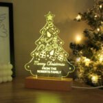Personalised Christmas Tree Shaped Wooden Based LED Colour Changing Light - Image 8