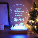 Personalised Any Message Christmas Scene Wooden Based LED Colour Changing Light - Image 5