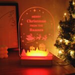 Personalised Any Message Christmas Scene Wooden Based LED Colour Changing Light - Image 7