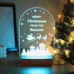 Personalised Any Message Christmas Scene Wooden Based LED Colour Changing Light - Image 8