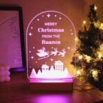 Personalised Any Message Christmas Scene Wooden Based LED Colour Changing Light - Image 9