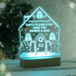 Personalised Christmas Gingerbread House Design Wooden Based LED Colour Changing Night Light - Image 10