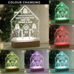 Personalised Christmas Gingerbread House Design Wooden Based LED Colour Changing Night Light - Image 2