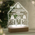 Personalised Christmas Gingerbread House Design Wooden Based LED Colour Changing Night Light - Image 6