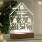 Personalised Christmas Gingerbread House Design Wooden Based LED Colour Changing Night Light - Image 7