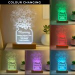 Personalised Floral Vase Design Wooden Based LED Colour Changing Light - Image 2