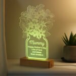 Personalised Floral Vase Design Wooden Based LED Colour Changing Light - Image 3