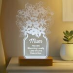 Personalised Floral Vase Design Wooden Based LED Colour Changing Light - Image 7