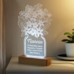 Personalised Floral Vase Design Wooden Based LED Colour Changing Light - Image 5