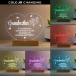 Personalised Floral Design Heart Shaped Wooden Based LED Colour Changing Light - Image 2