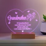 Personalised Floral Design Heart Shaped Wooden Based LED Colour Changing Light - Image 7