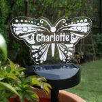 Personalised Butterfly Shaped Colour Changing LED Solar Light