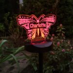 Personalised Butterfly Shaped Colour Changing LED Solar Light - Image 3