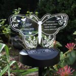 Personalised Butterfly Shaped Memorial Colour Changing LED Solar Light