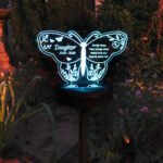 Personalised Butterfly Shaped Memorial Colour Changing LED Solar Light - Image 4