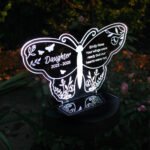 Personalised Butterfly Shaped Memorial Colour Changing LED Solar Light - Image 6